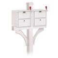 Salsbury Industries Salsbury Industries 4325WH-7200 Roadside Mailboxes with 2 Sided Deluxe Post for (2) Mailboxes - White 4325WH-7200